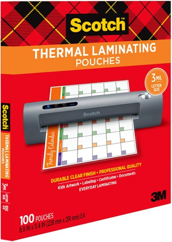 Limited Time Deal! Scotch Thermal Laminating Pouches, for Use with Thermal Laminators, 8.9 x 11.4 Inches, Letter Size Sheets, 100 Count - Image 11