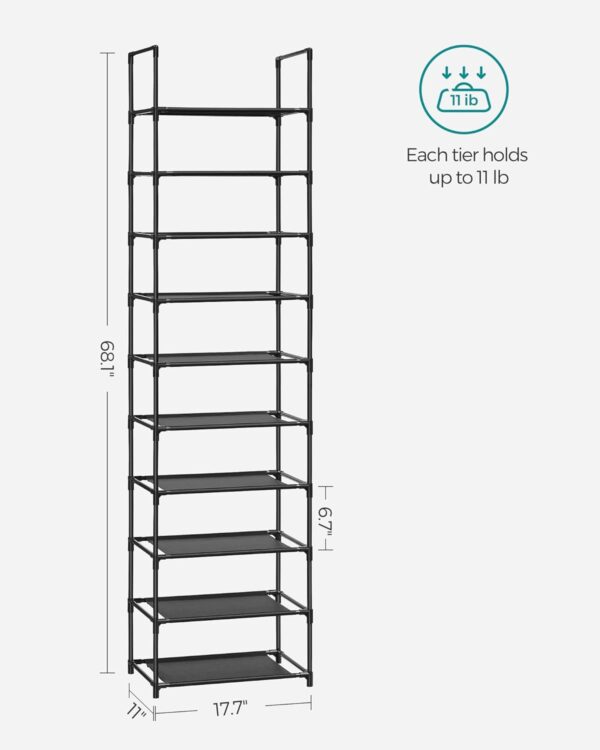 Limited Time Deal 38% Off! SONGMICS Shoe Rack, 10 Tier Shoe Shelf, - Image 4