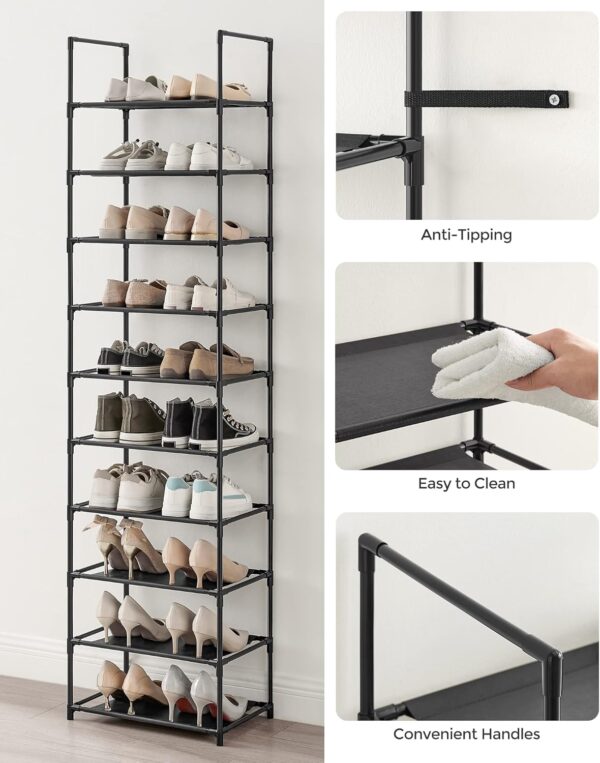 Limited Time Deal 38% Off! SONGMICS Shoe Rack, 10 Tier Shoe Shelf, - Image 8