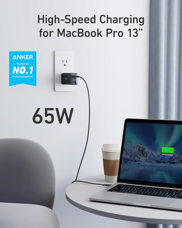 Limited Time Deal 46% OFF! Anker USB C Charger (Nano 65W), PPS 3-Port Fast Compact Foldable USB C Charger Block for MacBook, iPad Pro, Galaxy S24, iPhone 16 / 15 and more series - Image 3