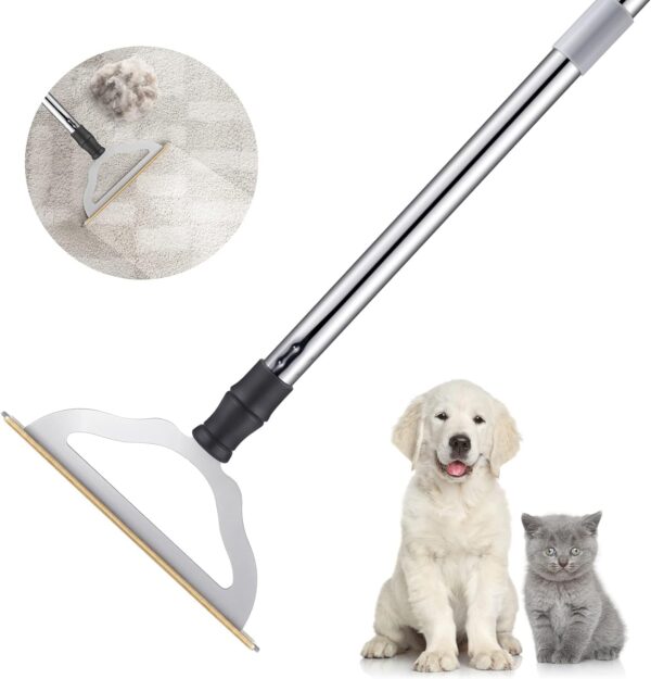 Limited Time Deal 54% OFF! 47“ Adjustable Long Handle Carpet Rake Pet Hair Remover