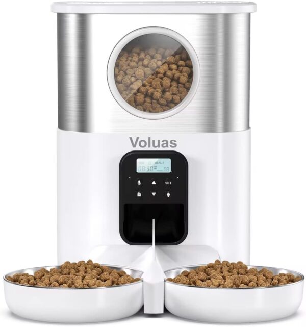 Limited Time Deal 50% OFF! VOLUAS Automatic Cat Feeders for Two Cats