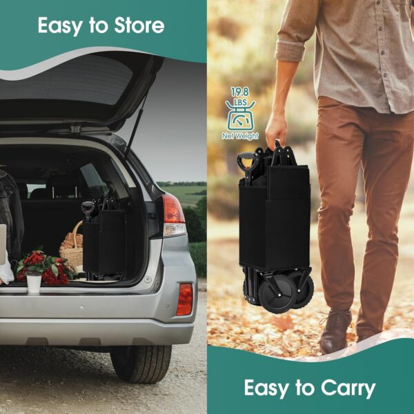 Limited Time Deal 56%OFF! Collapsible Folding Wagon Cart 150L,Heavy Duty Garden Cart - Image 6