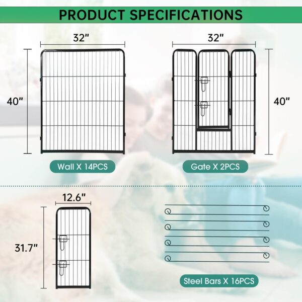 Limited Time Deal 35%OFF! BestPet Dog Playpen Indoor 40 inch 16 Panels - Image 8
