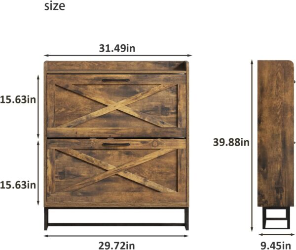 Limited Time Deal 38%OFF! Maupvit Shoe Storage Cabinet with 2 Flip Drawers - Image 3