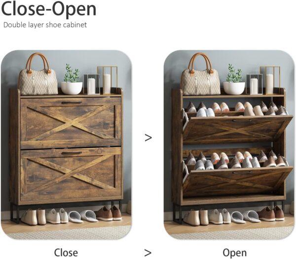 Limited Time Deal 38%OFF! Maupvit Shoe Storage Cabinet with 2 Flip Drawers - Image 5