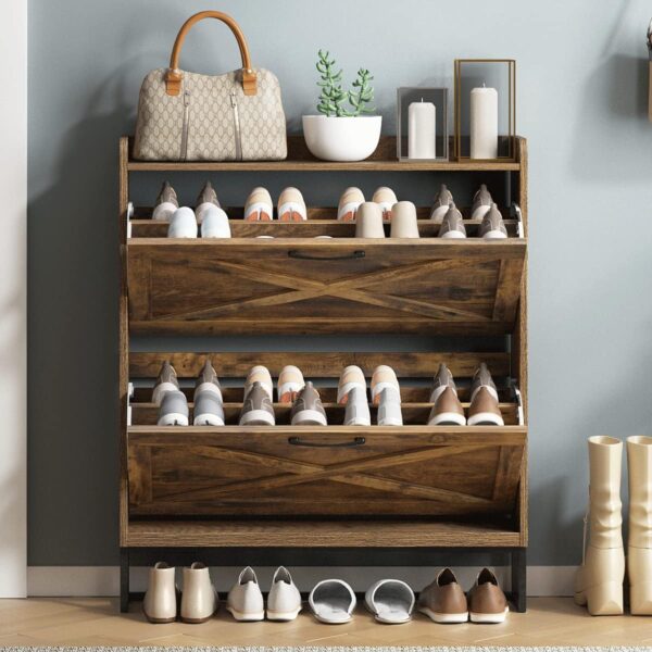 Limited Time Deal 38%OFF! Maupvit Shoe Storage Cabinet with 2 Flip Drawers - Image 8