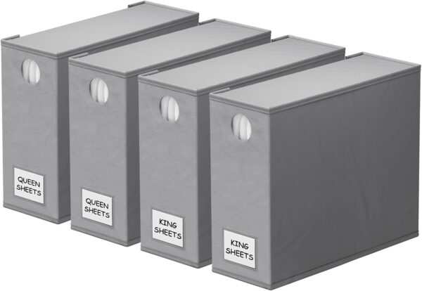 Limited Time Deal 40%OFF! SpaceAid 4 Pack Bed Sheet Organizers and Storage, Foldable Sheet Organizer