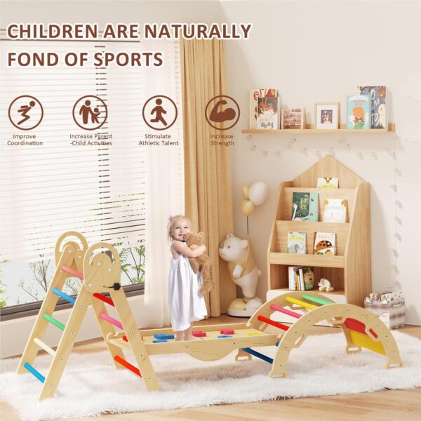 Limited Time Deal 30%OFF! Pikler Triangle Set with Cushion, Toddler Climbing Toys - Image 3