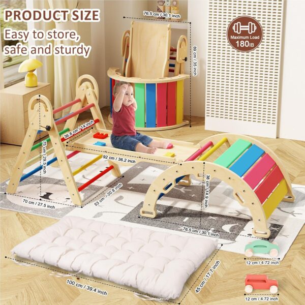 Limited Time Deal 30%OFF! Pikler Triangle Set with Cushion, Toddler Climbing Toys - Image 5