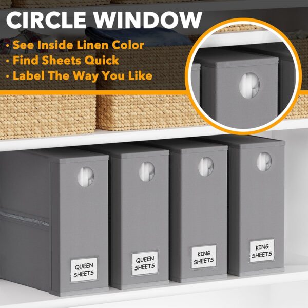 Limited Time Deal 40%OFF! SpaceAid 4 Pack Bed Sheet Organizers and Storage, Foldable Sheet Organizer - Image 5