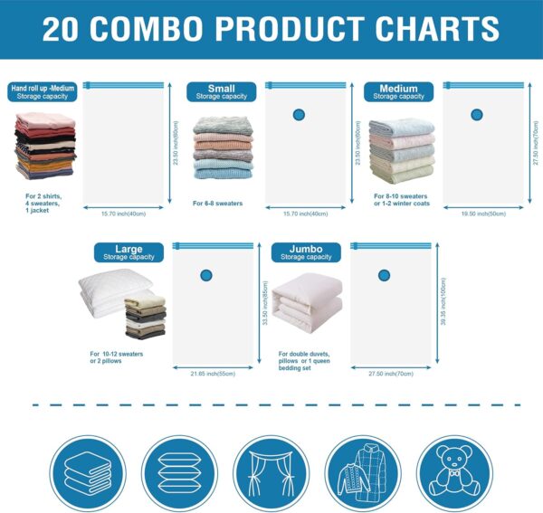 Limited Time Deal 42%OFF! 20 Pack Vacuum Storage Bags, Space Saver Bags - Image 6