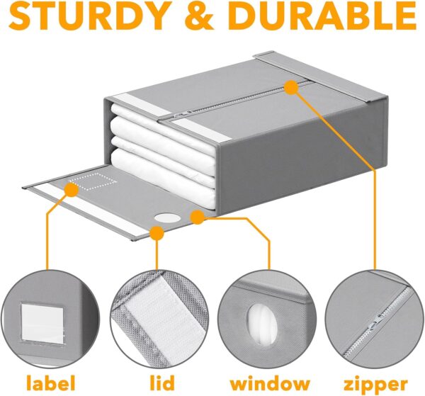 Limited Time Deal 40%OFF! SpaceAid 4 Pack Bed Sheet Organizers and Storage, Foldable Sheet Organizer - Image 7