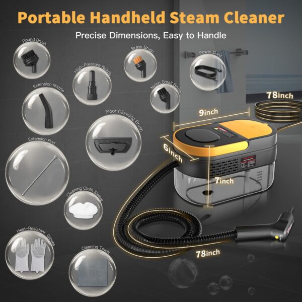 Limited Time Deal 46%OFF! Steam Cleaner, 3-Level Adjustable Handle, 15s Heat-Up - Image 5