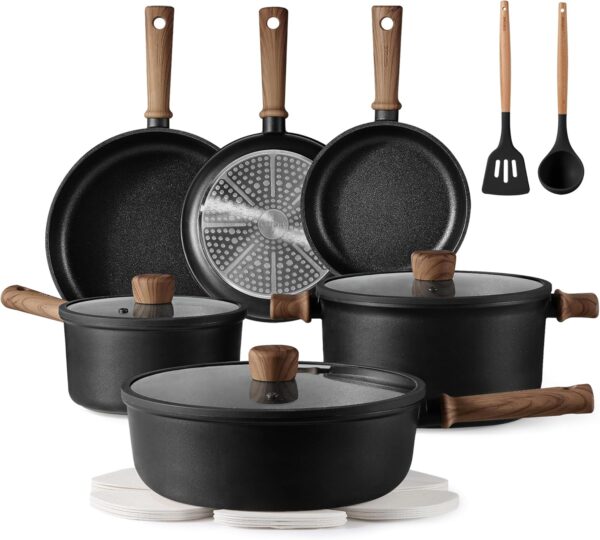 Limited Time Deal 43%OFF! CAROTE Nonstick Pots and Pans,Cookware Set 16pcs Kitchen Cooking Sets