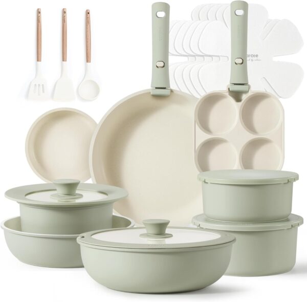 Limited Time Deal 67%OFF! CAROTE 23pcs Pots and Pans Set Non Stick, Cookware Sets, Kitchen Set