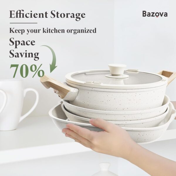 Limited Time Deal 42%OFF! 19 Pcs Pots and Pans Set Non Stick Ceramic Cookware Set - Image 4