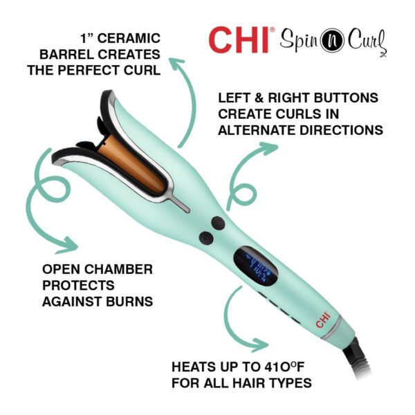 Limited Time Deal 52%OFF! CHI Spin N Curl, Curling Iron For Healthy & Shiny Effortless Curls & Waves - Image 3