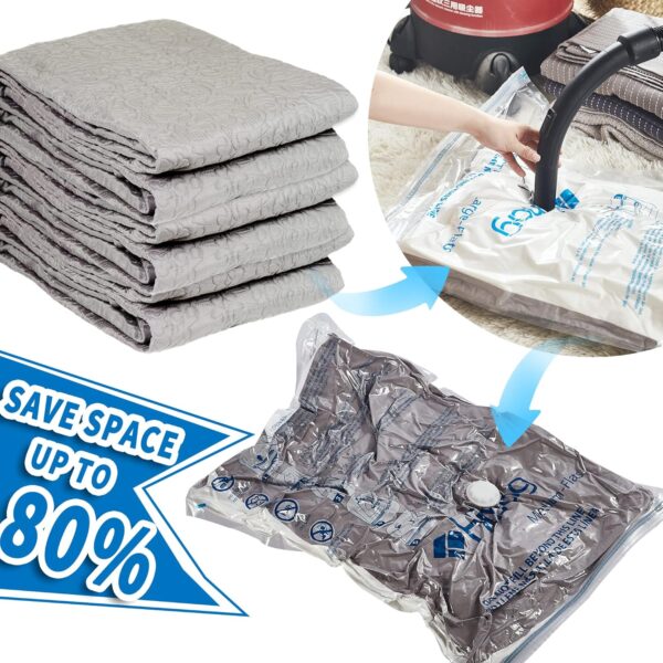 Limited Time Deal 40%OFF! HIBAG Vacuum Storage Bags, 30-Pack Space Saver Vacuum Storage Bag - Image 3