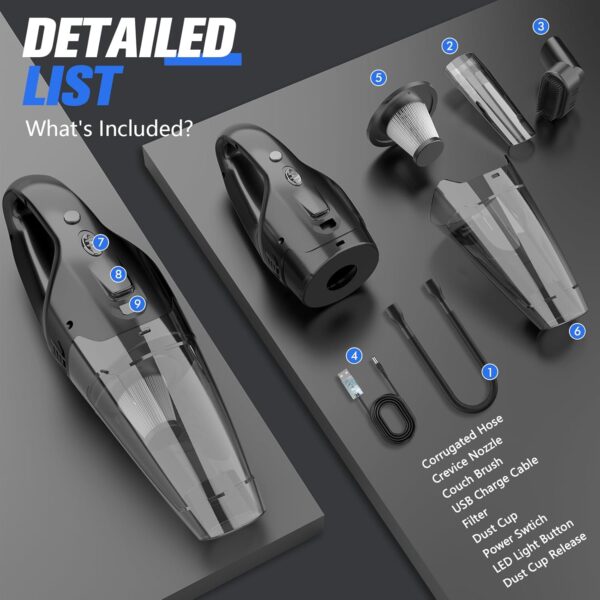 Limited Time Deal 73%OFF! Handheld Vacuum Cordless Rechargeable - Image 8
