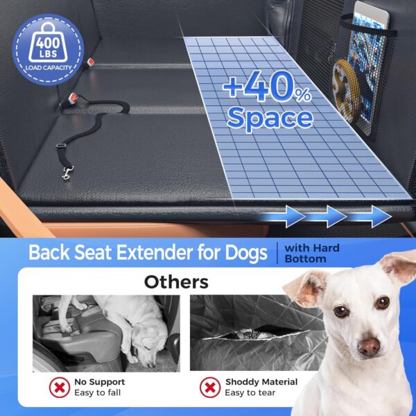 Limited Time Deal 38%OFF! Back Seat Extender for Dogs, PU Leather Dog Car Seat Cover for Back Seat - Image 3