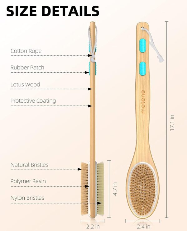 Limited Time Deal 41%OFF! Metene Shower Brush with Soft and Stiff Bristles - Image 6