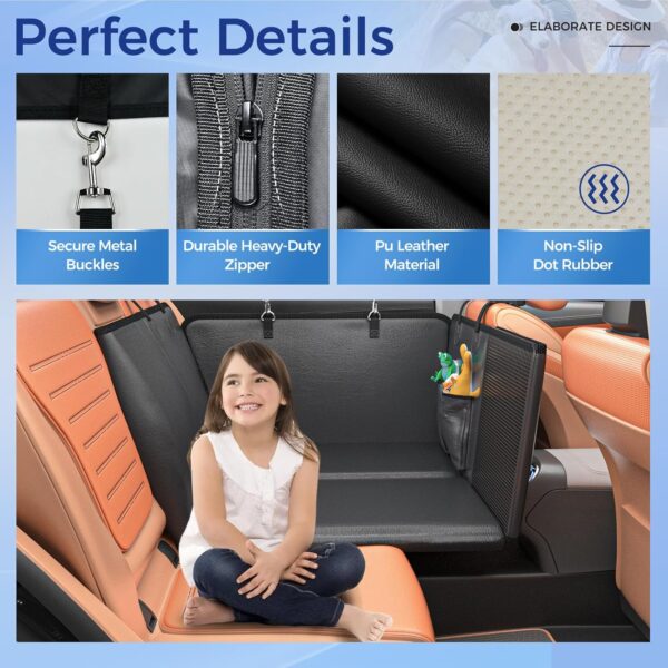 Limited Time Deal 38%OFF! Back Seat Extender for Dogs, PU Leather Dog Car Seat Cover for Back Seat - Image 7