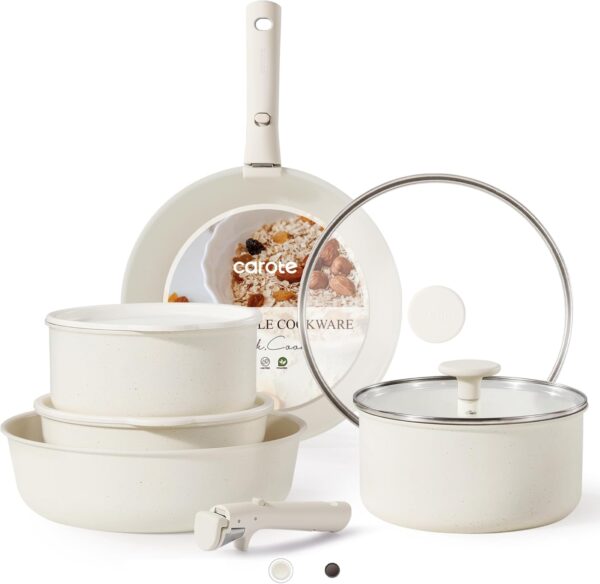 Limited Time Deal 62%OFF! CAROTE 11pcs Pots and Pans Set, Nonstick Cookware