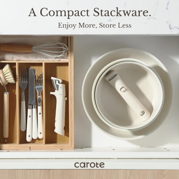 Limited Time Deal 62%OFF! CAROTE 11pcs Pots and Pans Set, Nonstick Cookware - Image 4