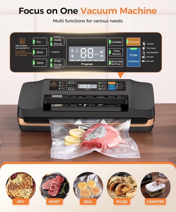 Limited Time Deal 71%OFF! 95kpa Vacuum Sealer Machine,Commercial Full Automatic Food Sealer - Image 3