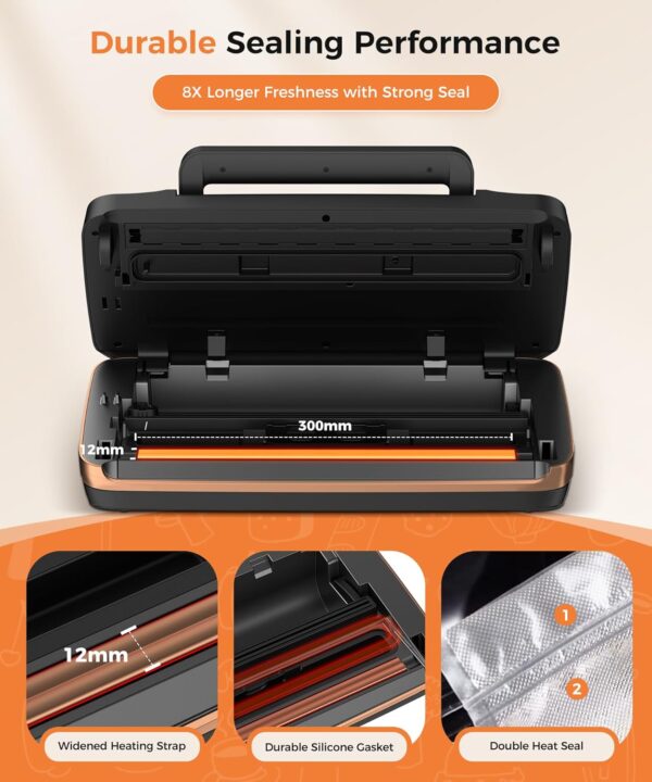 Limited Time Deal 71%OFF! 95kpa Vacuum Sealer Machine,Commercial Full Automatic Food Sealer - Image 5