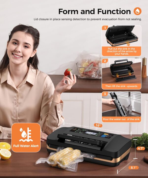 Limited Time Deal 71%OFF! 95kpa Vacuum Sealer Machine,Commercial Full Automatic Food Sealer - Image 7