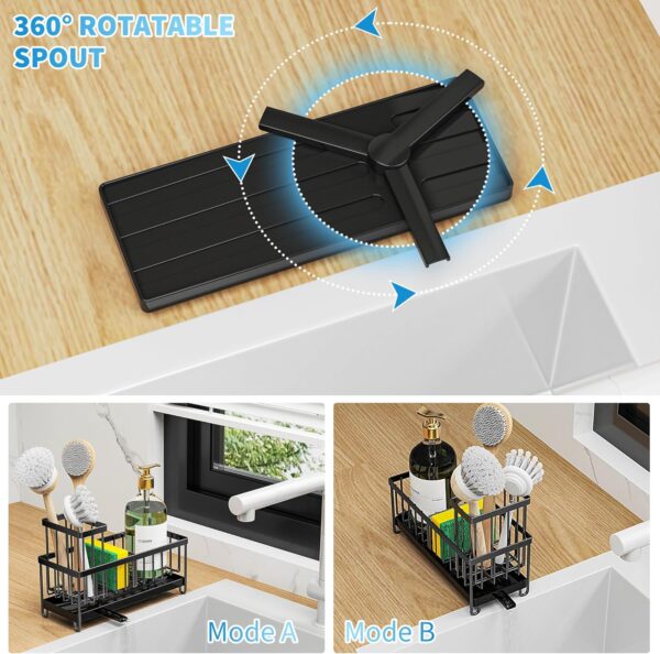 Limited Time Deal 32%OFF! Cisily Black Sponge Holder for Kitchen Sink - Image 4