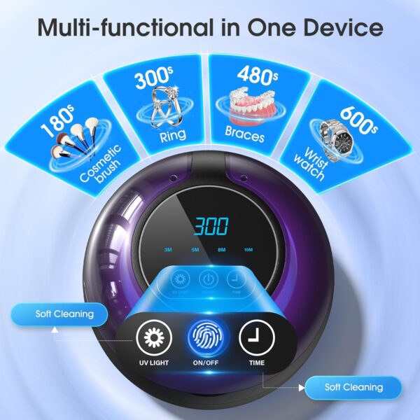 Limited Time Deal 60%OFF! Ultrasonic Retainer Cleaner, 250ML Retainer Cleaner Machine - Image 4