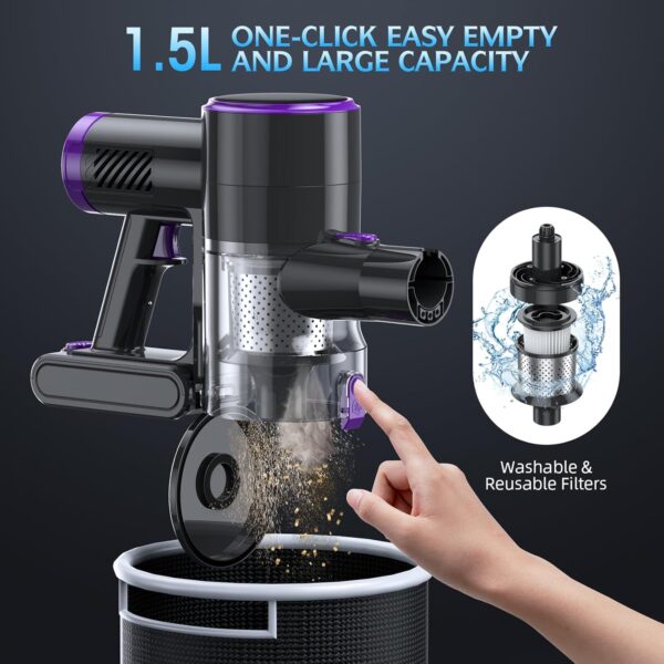 Limited Time Deal40%OFF! Cordless Vacuum Cleaner, 20KPA Stick Vacuum - Image 7