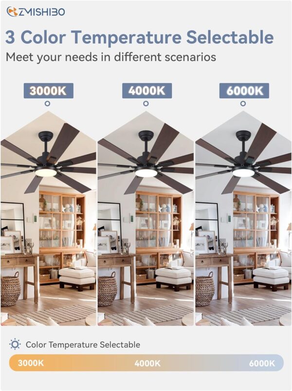 Limited Time Deal 40%OFF! 72 inch Large Ceiling Fans with Lights and Remote - Image 8