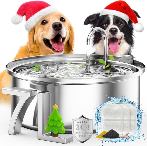 Limited Time Deal 39%OFF! oneisall Dog Water Fountain for Large Dogs