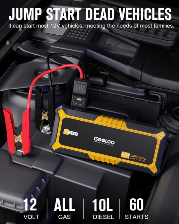 Limited Time Deal 50%OFF! GOOLOO GP4000 Jump Starter 4000A Peak Car Starter - Image 3