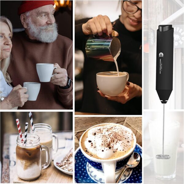 Limited Time Deal 40%OFF! Powerful Milk Frother Wand - Mini Handheld Milk Frother - Image 9
