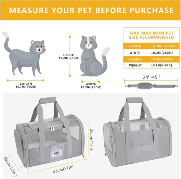Limited Time Deal 35%OFF! Pet Carrier Airline/TSA Approved Small Dogs, Kitten - Image 4
