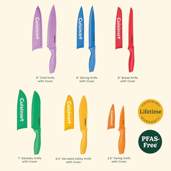 Limited Time Deal 51%OFF! Cuisinart 12-Piece Kitchen Knife Set, Multicolor Advantage Cutlery - Image 6