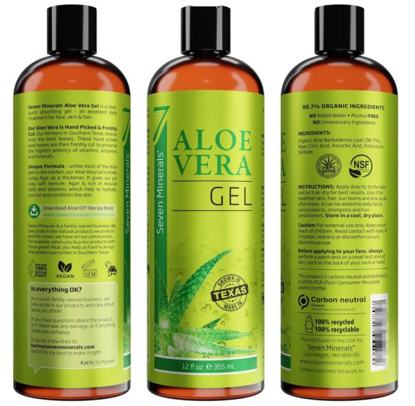 Limited Time Deal 32%OFF! Seven Minerals Organic Aloe Vera Gel - Image 7