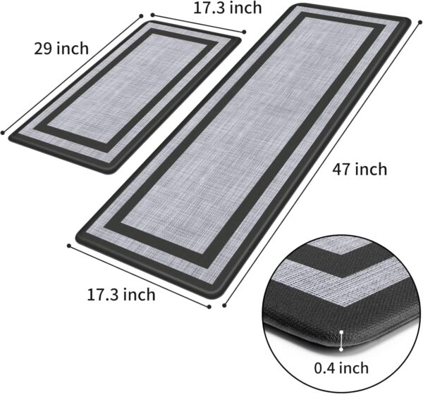 Limited Time Deal 38%OFF! Mattitude Kitchen Mat [2 PCS] Cushioned Anti-Fatigue Non-Skid Waterproof - Image 3
