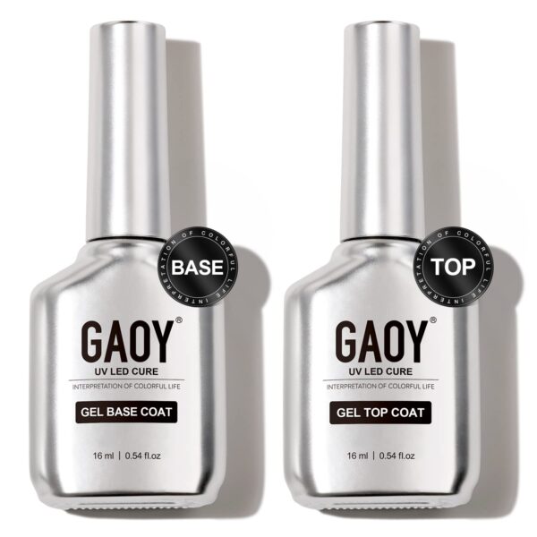 Limited Time Deal 63%OFF! GAOY 16ml 2 Pcs Glassy Gel Top Coat and Base Coat Set