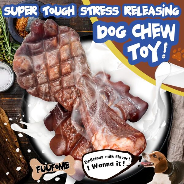 Limited Time Deal 40%OFF! Dog Chew Toys for Aggressive Chewers：2 Pack Indestructible Dog Toy - Image 3