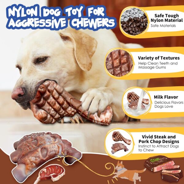 Limited Time Deal 40%OFF! Dog Chew Toys for Aggressive Chewers：2 Pack Indestructible Dog Toy - Image 4