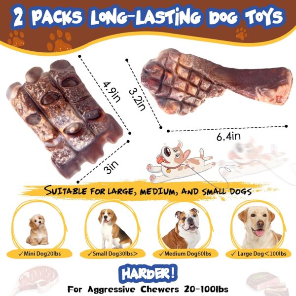 Limited Time Deal 40%OFF! Dog Chew Toys for Aggressive Chewers：2 Pack Indestructible Dog Toy - Image 5