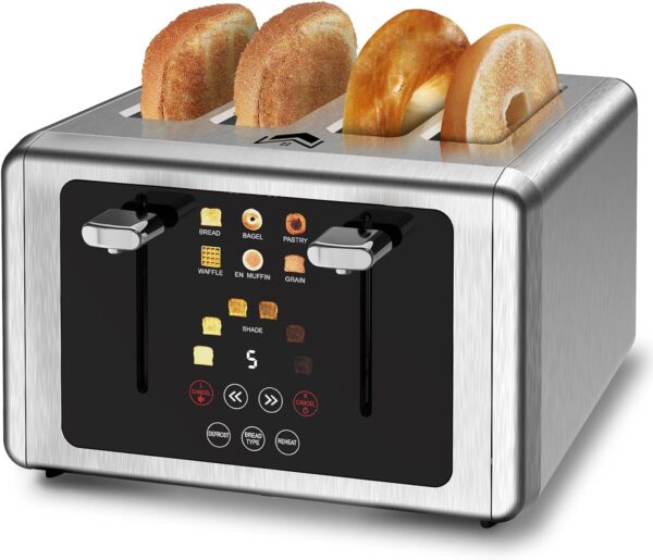 Limited Time Deal 70%OFF! 4 Slice Toaster, Touchscreen & Dual Independent Control Panel