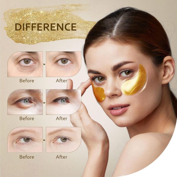 Limited Time Deal 50%OFF! Under Eye Patches (30 Pairs), 24K Gold Under Eye Mask for Puffy Eyes - Image 3