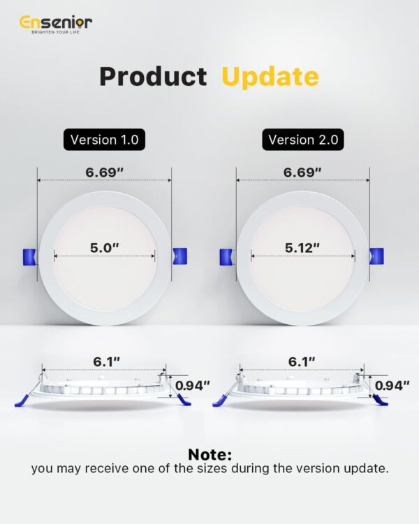 Limited Time Deal 40%OFF! Ensenior 12 Pack 6 Inch LED Recessed Ceiling Light, Dimmable - Image 3